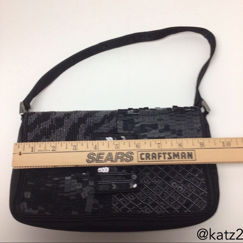 Vintage Black Sequins and Beads Small Purse - Picture 7 of 9